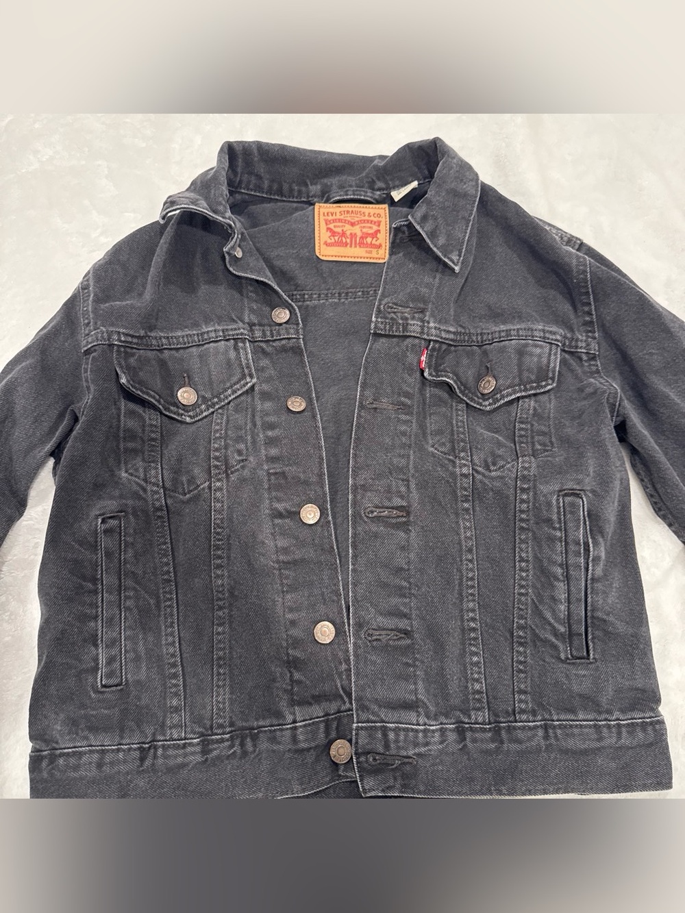 Levi's Black Washed Denim Trucker Jacket